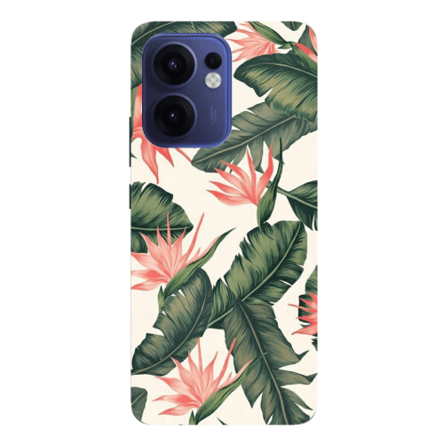 Oppo Reno13 FS Green Laves Transparent Silicone TPU Θήκη